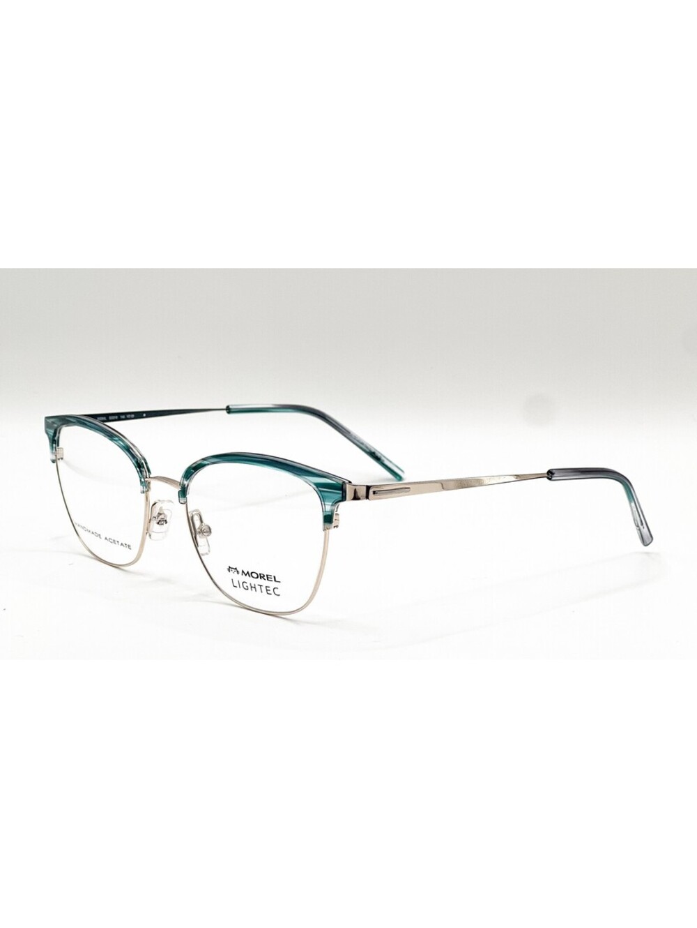 Morel Lightec 30284L VD 09 Green Silver Cat Eye Authentic Eyeglass Frames 52-19